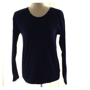 J. Crew Top Navy Blue Long Sleeved S